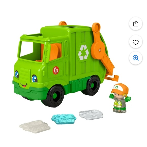 NWT Fisher-Price Green Garbage Truck Toy Set - Picture 1 of 9
